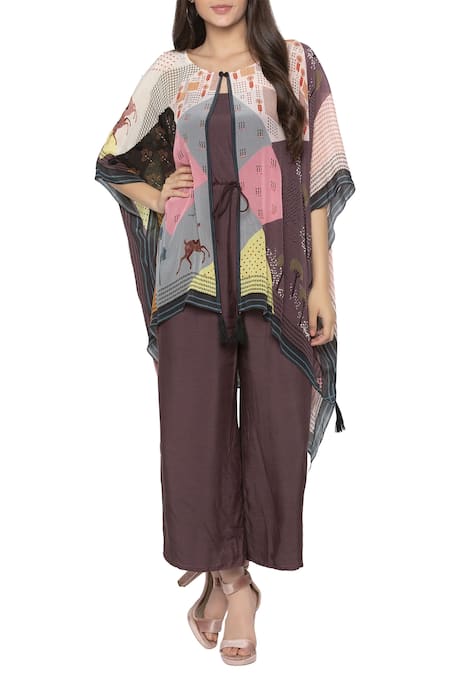 SO US by Sougatpaul Jumpsuit with Printed Cape 