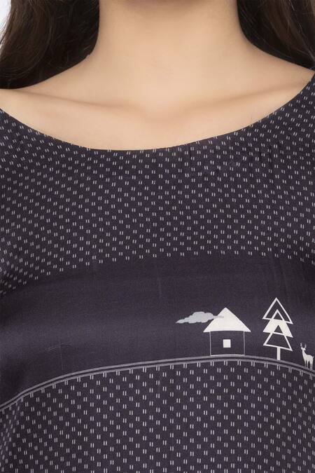 Shop So Us By Sougatpaul Grey Modal Satin Round Printed Kurta And Dhoti Pant Set Online at Aza Fashions Shop_So Us By Sougatpaul_Grey Modal Satin Round Printed Kurta And Dhoti Pant Set _Online_at_Aza_Fashions