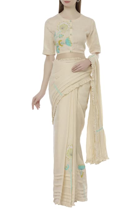 Shagun Manchanda Linen Embroidered Blouse 