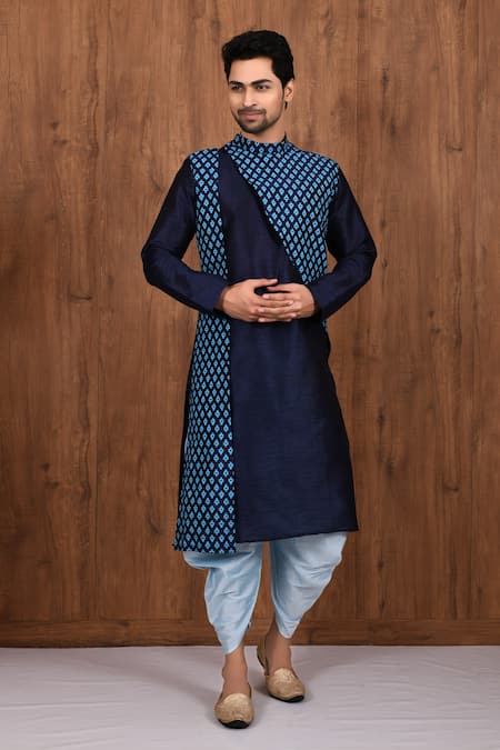 Aryavir Malhotra Woven Panelled Kurta Set 