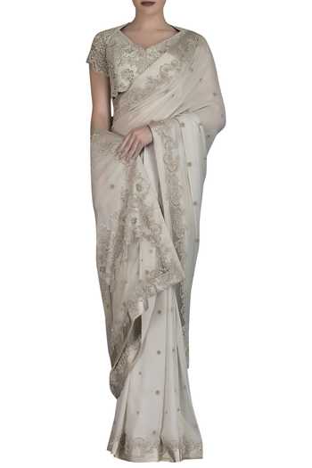 Shimmer Georgette Embroidered Saree 