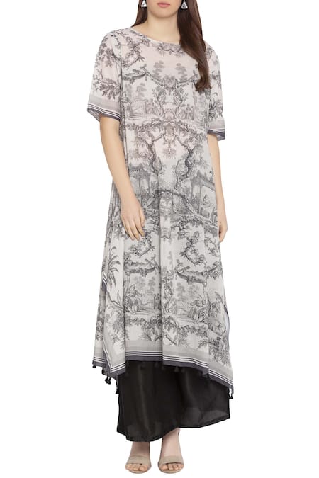 SO US by Sougatpaul Printed Kurta Palazzo Set 