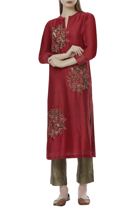 Abhijeet Khanna Silk Chanderi Embroidered Tunic