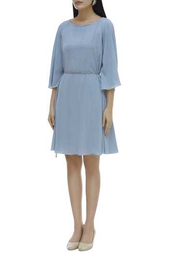 Buy_Nautanky_Blue Striped A-line Dress_Online_at_Aza_Fashions
