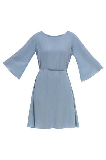 Shop_Nautanky_Blue Striped A-line Dress_Online_at_Aza_Fashions
