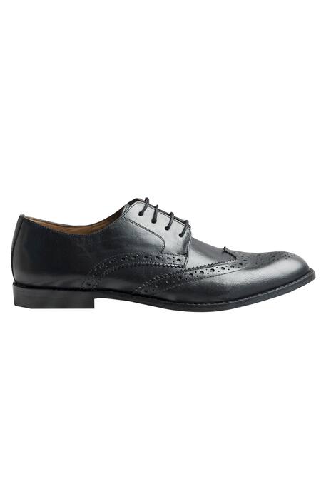 Dmodot_Black Lace Up Brogues_Online_at_Aza_Fashions