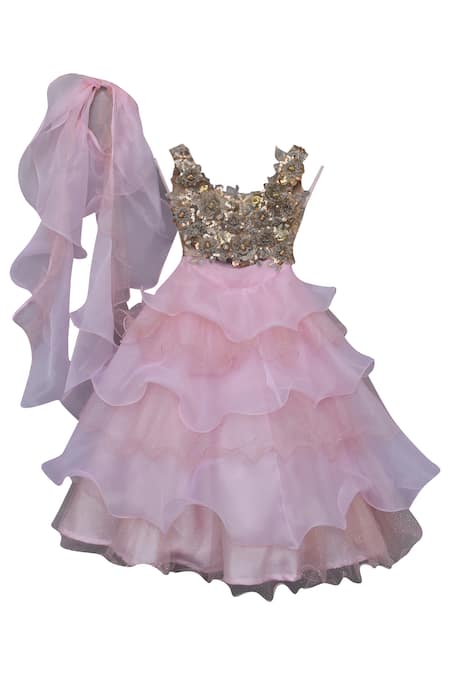 Fayon Kids Beige Organza, Net Sequins Layered Lehenga Set Online at Aza Fashions Fayon Kids_Beige Organza, Net Sequins Layered Lehenga Set _Online_at_Aza_Fashions