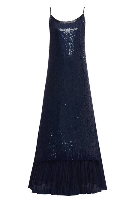 Buy_Nakul Sen_Blue Crepe Embroidered Jacket With Kurta Set_Online_at_Aza_Fashions