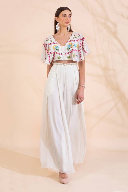 Limerick by Abirr N' Nanki Chanderi Embroidered Jumpsuit 