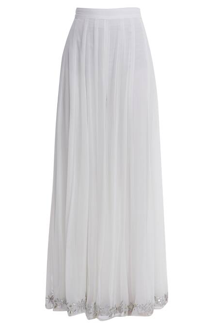 Shop Esha Koul White Organza, Georgette Keyhole Embroidered Anarkali Set Online at Aza Fashions Shop_Esha Koul_White Organza, Georgette Keyhole Embroidered Anarkali Set _Online_at_Aza_Fashions