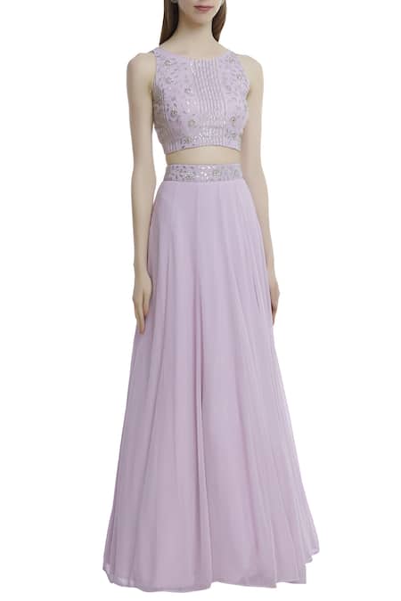 Buy Esha Koul Purple Georgette Round Embellished Lehenga Set Online at Aza Fashions Buy_Esha Koul_Purple Georgette Round Embellished Lehenga Set _Online_at_Aza_Fashions