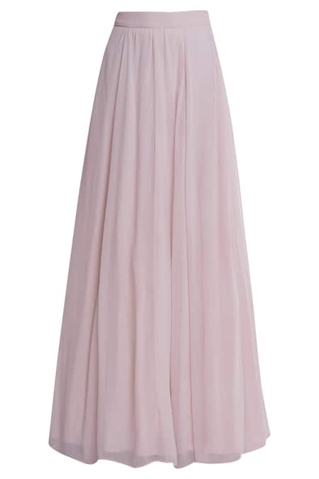 Shop_Esha Koul_Pink Organza, Georgette Sweetheart Neck Embroidered Lehenga Set _Online_at_Aza_Fashions