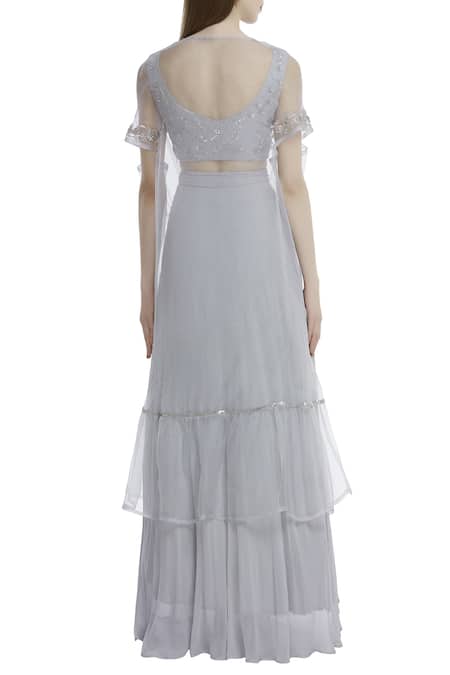 Esha Koul Embroidered Jacket Lehenga Set 