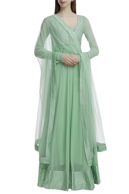 Esha Koul Embroidered Jacket Anarkali Set 