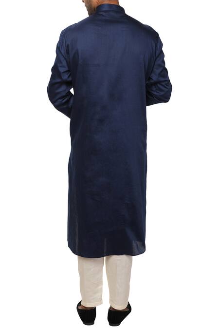 Shop Smriti By Anju Agarwal Blue Raw , Cotton Kurta Set at Aza Fashions Shop_Smriti By Anju Agarwal_Blue Raw , Cotton Kurta Set _at_Aza_Fashions