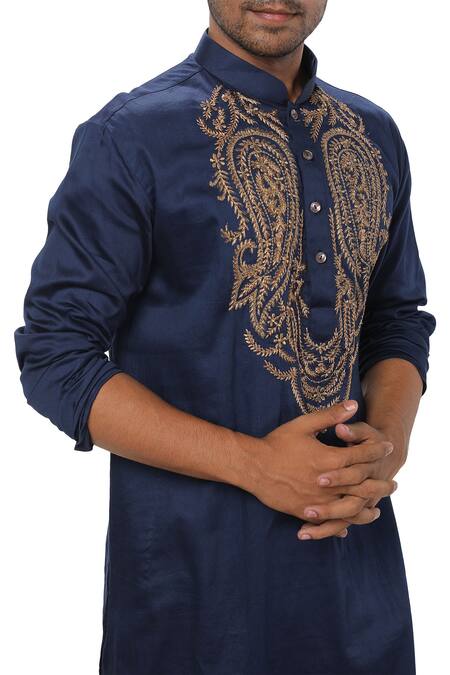 Buy Smriti By Anju Agarwal Blue Raw , Cotton Kurta Set Online at Aza Fashions Buy_Smriti By Anju Agarwal_Blue Raw , Cotton Kurta Set _Online_at_Aza_Fashions