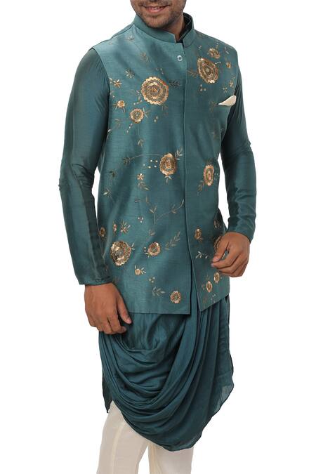 Buy Smriti By Anju Agarwal Green , Cotton , Bamber Embroidered Bundi Kurta Set Online at Aza Fashions Buy_Smriti By Anju Agarwal_Green , Cotton , Bamber Embroidered Bundi Kurta Set_Online_at_Aza_Fashions