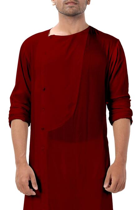Buy Smriti By Anju Agarwal Maroon Asymmetric Kurta Set Online at Aza Fashions Buy_Smriti By Anju Agarwal_Maroon Asymmetric Kurta Set_Online_at_Aza_Fashions