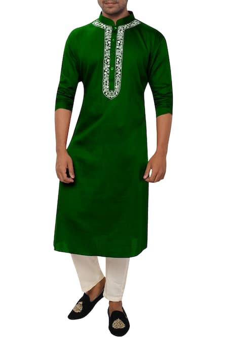 Smriti by Anju Agarwal Cotton Silk Kurta Set 