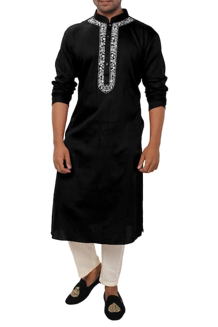 Smriti by Anju Agarwal Cotton Silk Kurta Set 