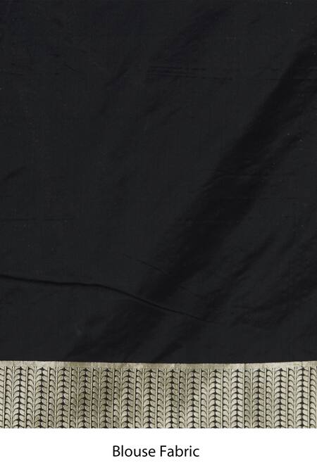 Buy Ekaya Banaras Black Silk Banarasi Saree With Running Blouse Online at Aza Fashions Buy_Ekaya Banaras_Black Silk Banarasi Saree With Running Blouse_Online_at_Aza_Fashions