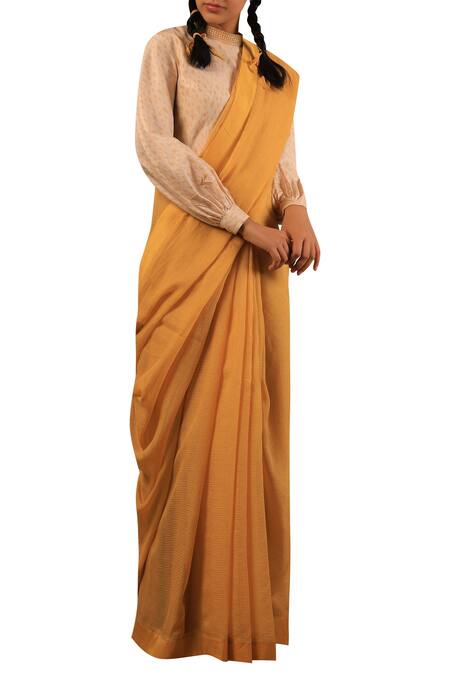 Torani_Beige Ikat Saree Blouse_Online_at_Aza_Fashions