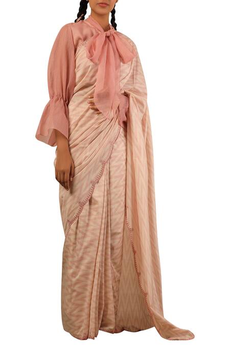 Buy Torani Pink Cotton Silk Ikat Saree Online at Aza Fashions Buy_Torani_Pink Cotton Silk Ikat Saree_Online_at_Aza_Fashions