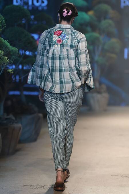 Payal Pratap Linen Checkered Jumpsuit 