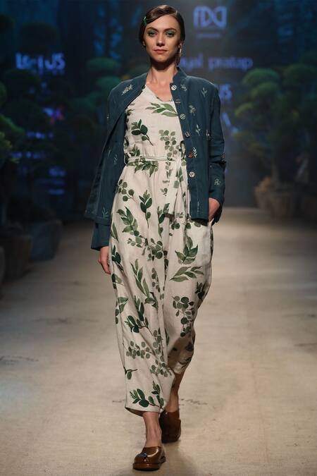 Payal Pratap Linen Printed Jumpsuit 