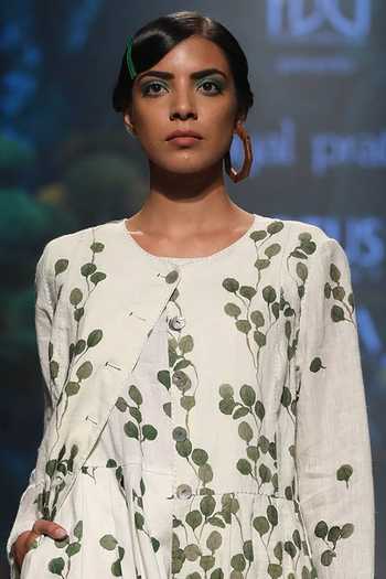 Payal Pratap Off White Cotton Round Linen Printed Dress Online at Aza Fashions Payal Pratap_Off White Cotton Round Linen Printed Dress _Online_at_Aza_Fashions