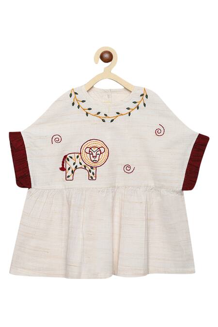 Shop_Tiber Taber_White Cotton Ruffle Top With Pants _Online_at_Aza_Fashions