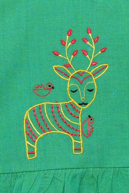 Tiber Taber_Yellow Cotton Ruffle Top With Pants _at_Aza_Fashions