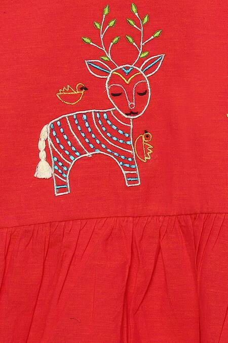 Tiber Taber_Beige Cotton Ruffle Top With Pants _at_Aza_Fashions