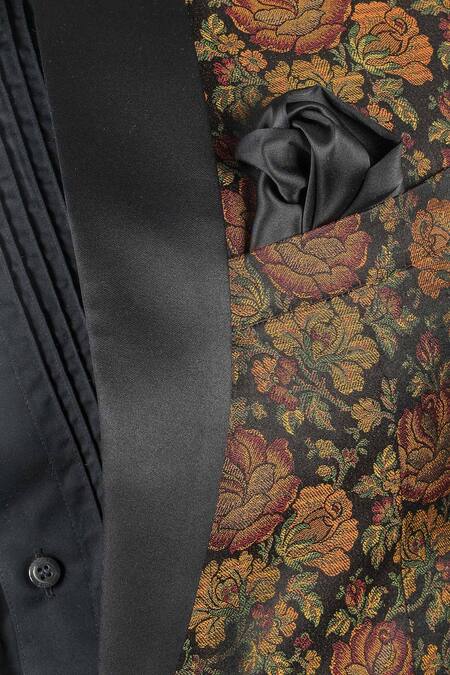 Buy Abhipri Black Woven Silk Blazer Online at Aza Fashions Buy_Abhipri_Black Woven Silk Blazer_Online_at_Aza_Fashions