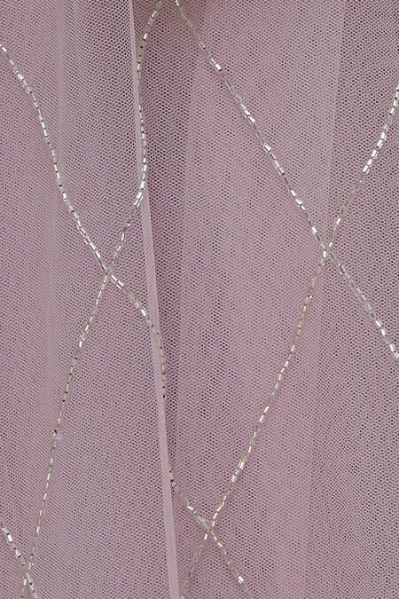 Vineti Bolaki_Purple Tulle Hand Embroidered Gown_at_Aza_Fashions