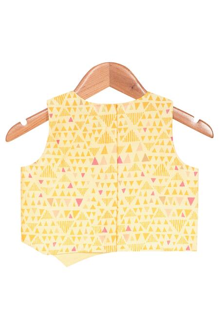 Free Sparrow_Yellow Chanderi Skirt Set _Online_at_Aza_Fashions