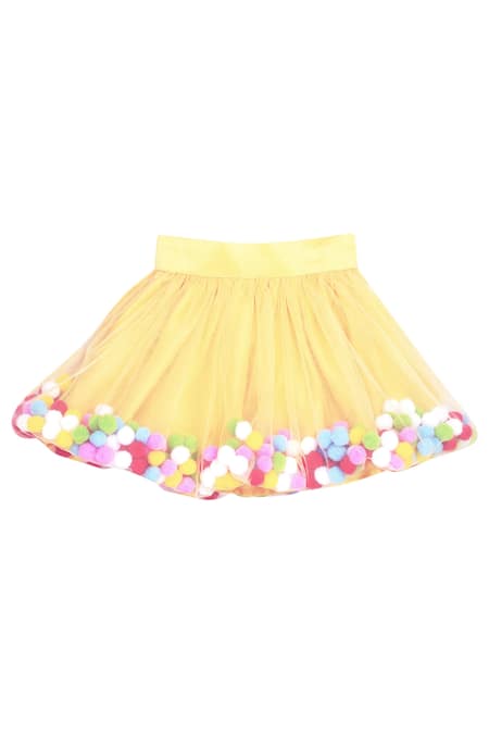 Buy_Free Sparrow_Yellow Chanderi Skirt Set _Online_at_Aza_Fashions