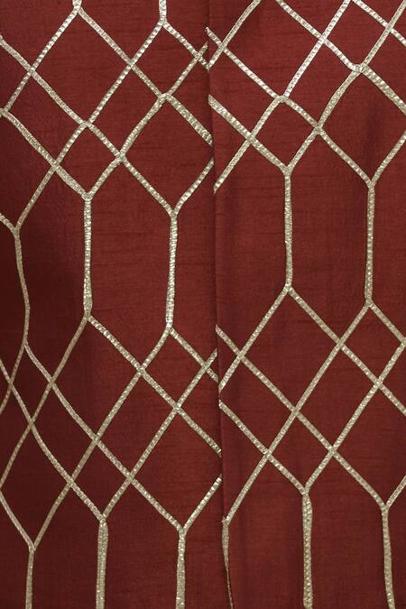 Vikram Phadnis_Maroon Kurta Embellished Nehru Jacket Set_at_Aza_Fashions