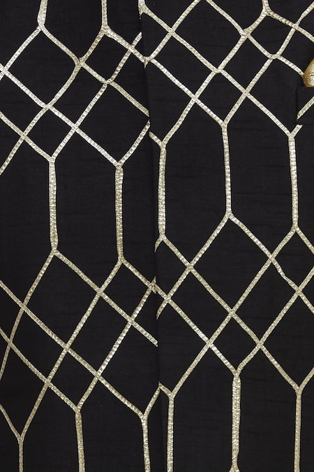 Vikram Phadnis_Black Kurta Embellished Nehru Jacket Set_at_Aza_Fashions