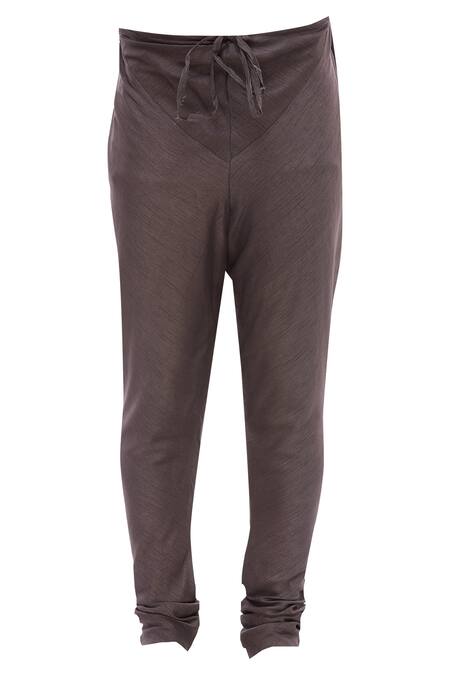 Shop_Vikram Phadnis_Grey Chanderi Kurta And Nehru Jacket Set_Online_at_Aza_Fashions