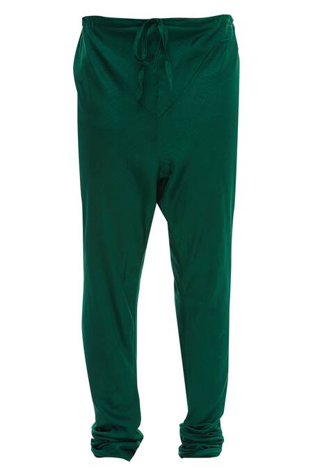 Shop_Vikram Phadnis_Green Chanderi Kurta And Nehru Jacket Set_Online_at_Aza_Fashions