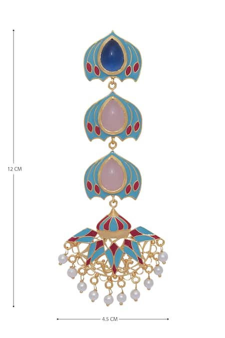 Shop_BelsI'S_Blue Stones Handcrafted Earrings_Online_at_Aza_Fashions