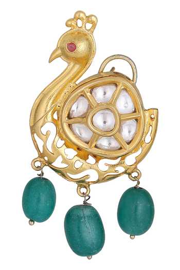 Buy_Auraa Trends_Gold Plated Crystals Kundan Pendant Necklace Set _Online_at_Aza_Fashions