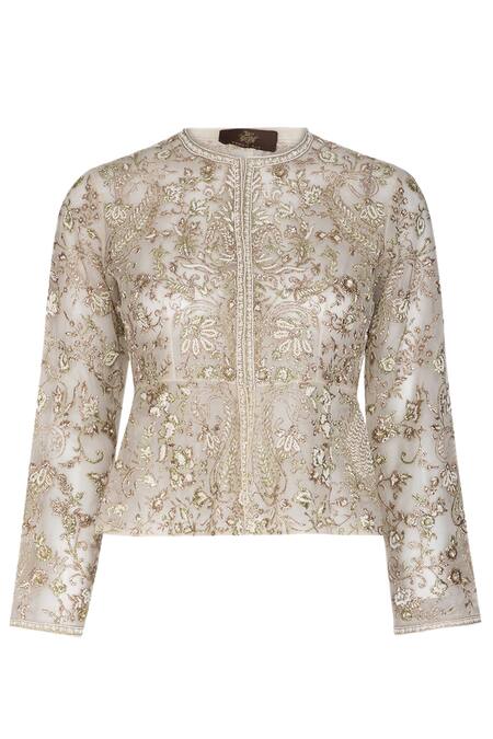 Shop_Varun Bahl_White Organza Pre-stitched Saree With Blouse_Online_at_Aza_Fashions