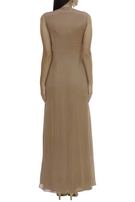 Neha Khullar Chanderi Silk Crop Top Pant Set 