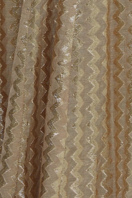 Neha Khullar Beige Net, Silk, Brocade V Neck Lehenga Set at Aza Fashions Neha Khullar_Beige Net, Silk, Brocade V Neck Lehenga Set _at_Aza_Fashions