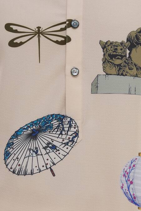 Nautanky Pink Korean Polyester Printed Kurta Set at Aza Fashions Nautanky_Pink Korean Polyester Printed Kurta Set _at_Aza_Fashions