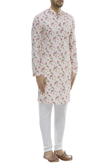 Nautanky_Multi Color Korean Polyester Printed Kurta Set _Online_at_Aza_Fashions