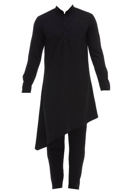 Buy Nautanky Black Korean Polyester Printed Bundi Kurta Set Online at Aza Fashions Buy_Nautanky_Black Korean Polyester Printed Bundi Kurta Set _Online_at_Aza_Fashions