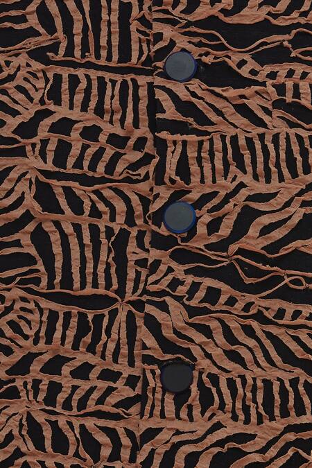 Nautanky Black Korean Polyester Printed Bundi Kurta Set at Aza Fashions Nautanky_Black Korean Polyester Printed Bundi Kurta Set _at_Aza_Fashions